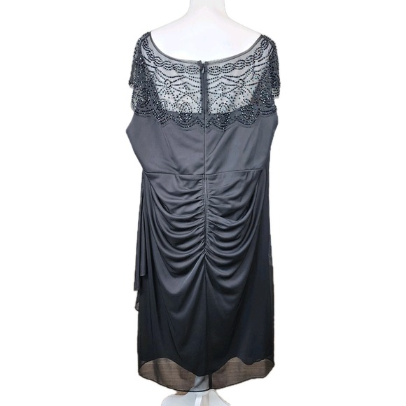 Onyx Nite Cocktail Dress Womens 22W Black Beaded Stretch Party Gala Occasion VTG - Picture 2 of 12